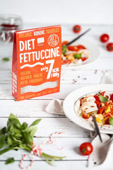 Fettuccine Konjac Nudlar Bio Shirataki Diet-Food - 300 g, lågkolhydrat, sockerfri, keto, vegan, lågkalori, glutenfri och äggfri, gjord av konjacmjöl