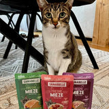 Sanabelle Freshe Mieze - Mixtray | 10 x 100g Mixpack | 4 läckra sorter av kattmat att prova | Ångad våt kattmat, precis som nykokt