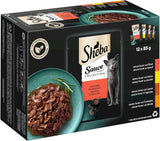 Sheba Sauce Collection våt kattmat, portionspåsar, salt multipack, 4x12x85g