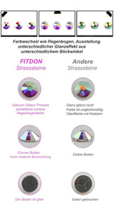 3200 Nail Stones Set FITDON Multi-Shaped Glass AB Stones and Clear Diamond Glitter AB Stones for Nail Art Dekoration DIY Kits Smycken Nyckelringar Nageltillbehör