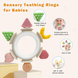 Babybitring Sensorisk leksak för 0 3 6 7 8 9 10 12 månader Babybitring Leksak för nyfödda 3 6 12 18 månader Pojkar Flickor Påskpresenter till Baby Shower Party Brun