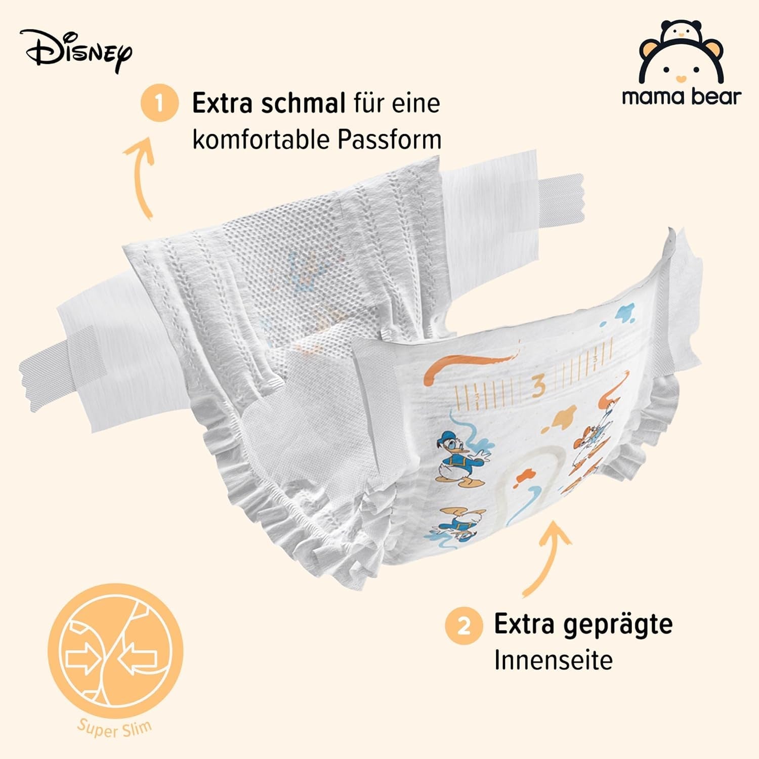Amazon Märke: Mama Bear Disney Ultra Dry blöjor, storlek 3 (4-9 kg) - Månadslåda, vit, 172 count (2 förpackningar om 86)