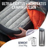 Sea to Summit - Eros dunkudde L - Ultralätt och uppblåsbar - 10D-material - Premium dunkudde - Halkfri - För vandring och camping - 42 X 28 X 12 Cm - Grå - 95 G Naty Shop-resekuddar
