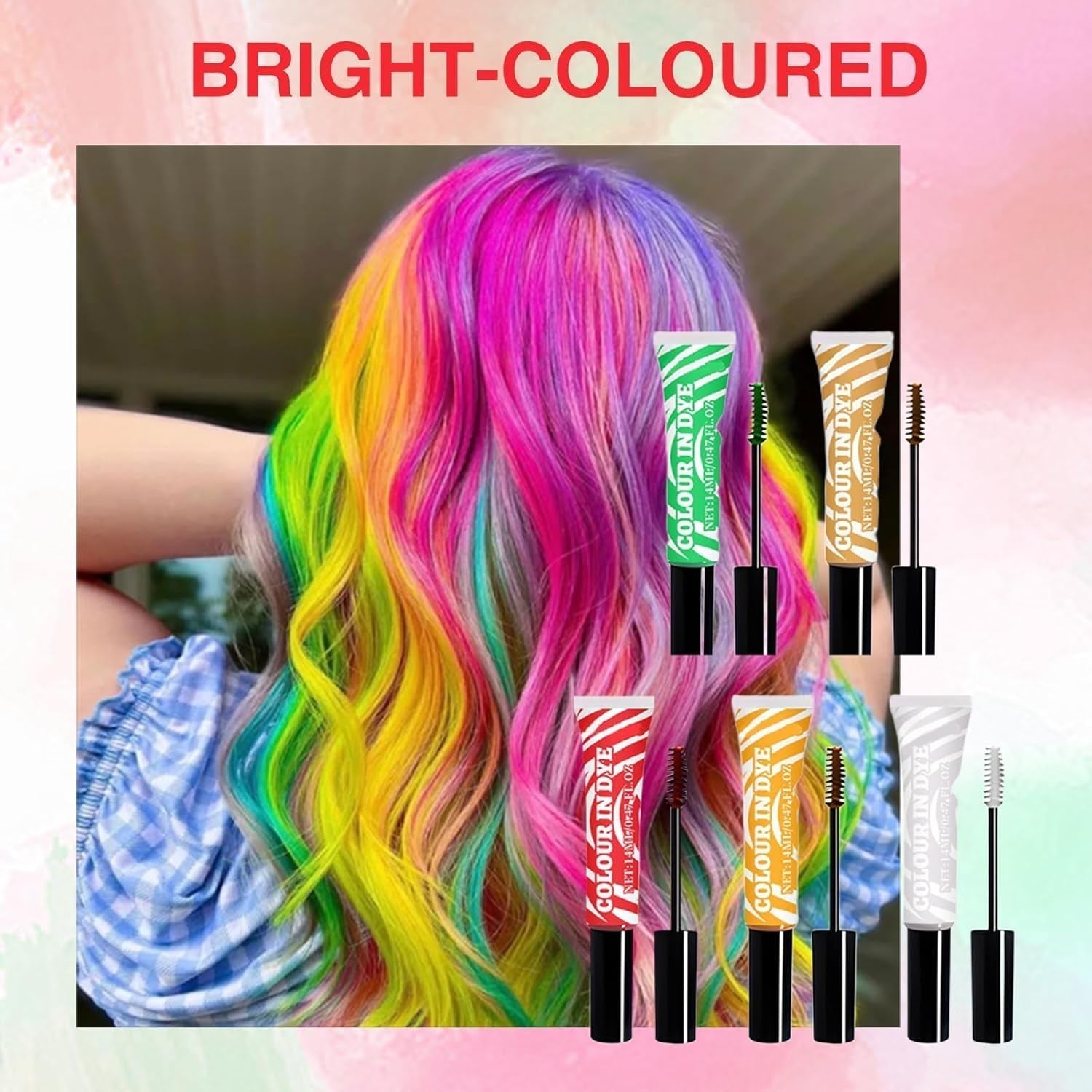 5 färger Barn Temporary Hårfärgning Tvättbar Färg Mascara Hårkrita Salong Hårfärgning Naty Shop