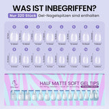 Btartbox Extra Short Almond Nail Tips - Full Cover Gel X Soft XS Gel Nail Tips - Pre-Shaped Semi-Matte For Wide Nails Salon 320 Stk
