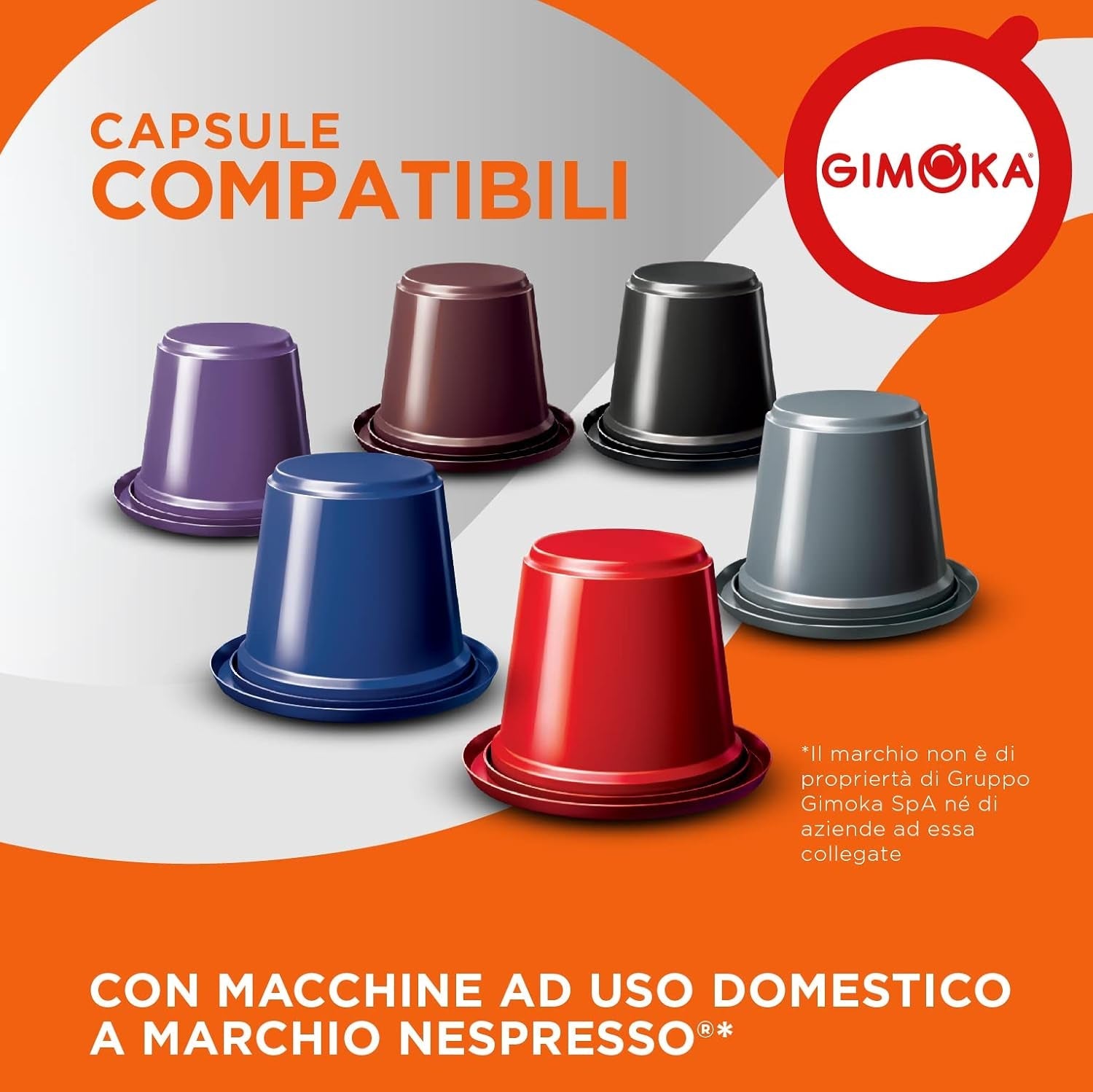 Gimoka Kaffeekapseln Espresso Intenso, Intensität 12/13-100 Kapsel - Kompatibel med Nespresso* Haushalts-Espressomaschinen - 100 Stück (10 x 10 Getränke) - Hergestellt i Italien