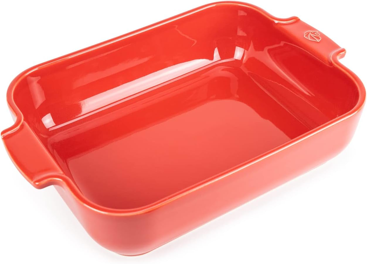 Peugeot Appolia Rechteckige Auflaufform Mit Griffen, Keramik, Schiefer / Grau, 7,2X31X21,7 Cm, Fassungsvermögen: Ca. 2 L, 60060 Formar och bakplåtar Naty Shop Rot