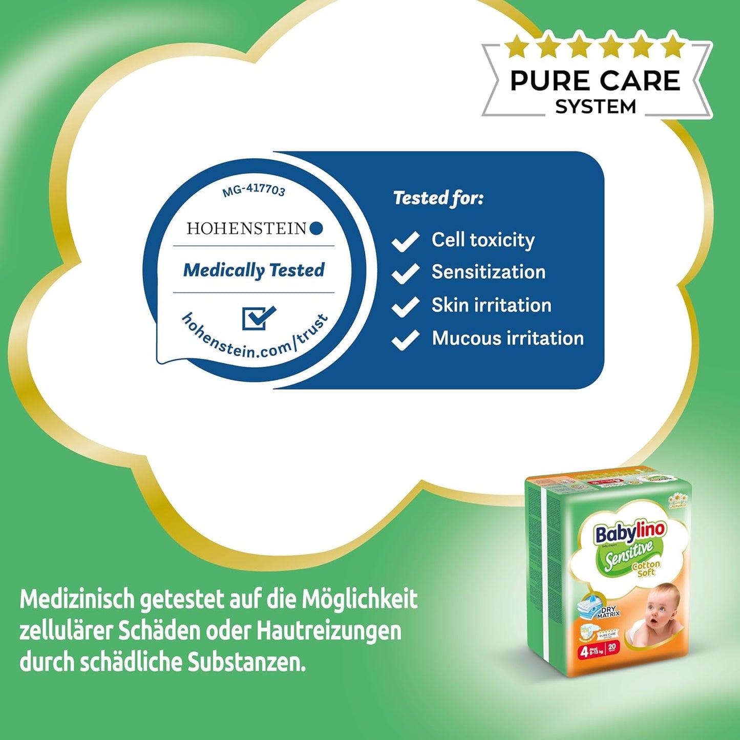 Babyblöjor Sensitive storlek 4, Maxi (8-13 kg), 20 st