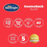 Silentnight bounceback täcke, 13,5 tog, king size, bomullsblandning, vit, king size Täcken och täcken Naty Shop