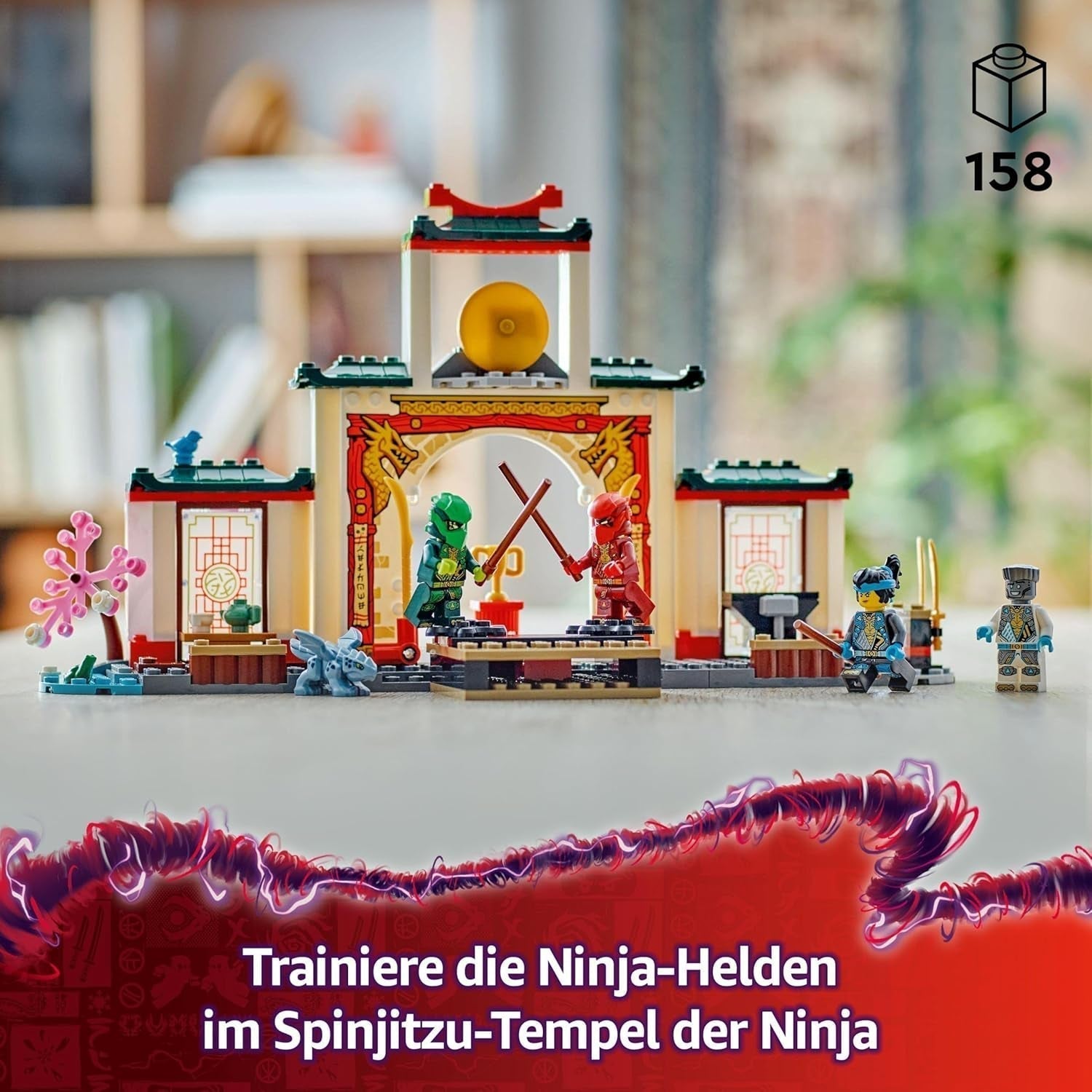 LEGO NINJAGO Spinjitzu Ninja Temple - Lekset med 4 minifigurer och 1 drakfigur - Byggset - Jul- eller födelsedagspresent för pojkar och flickor från 4 år 71831 Byggset Besuche den LEGO-Store