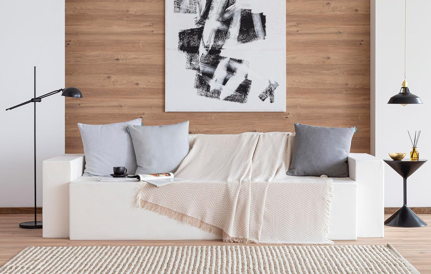 Todocama multifunktionellt överkast, överkast, överkast, sofföverdrag, jarapas, fiskbensmönster (230 X 260 Cm, sandbeige). Sängar och filtar Besuche den Todocama-Store