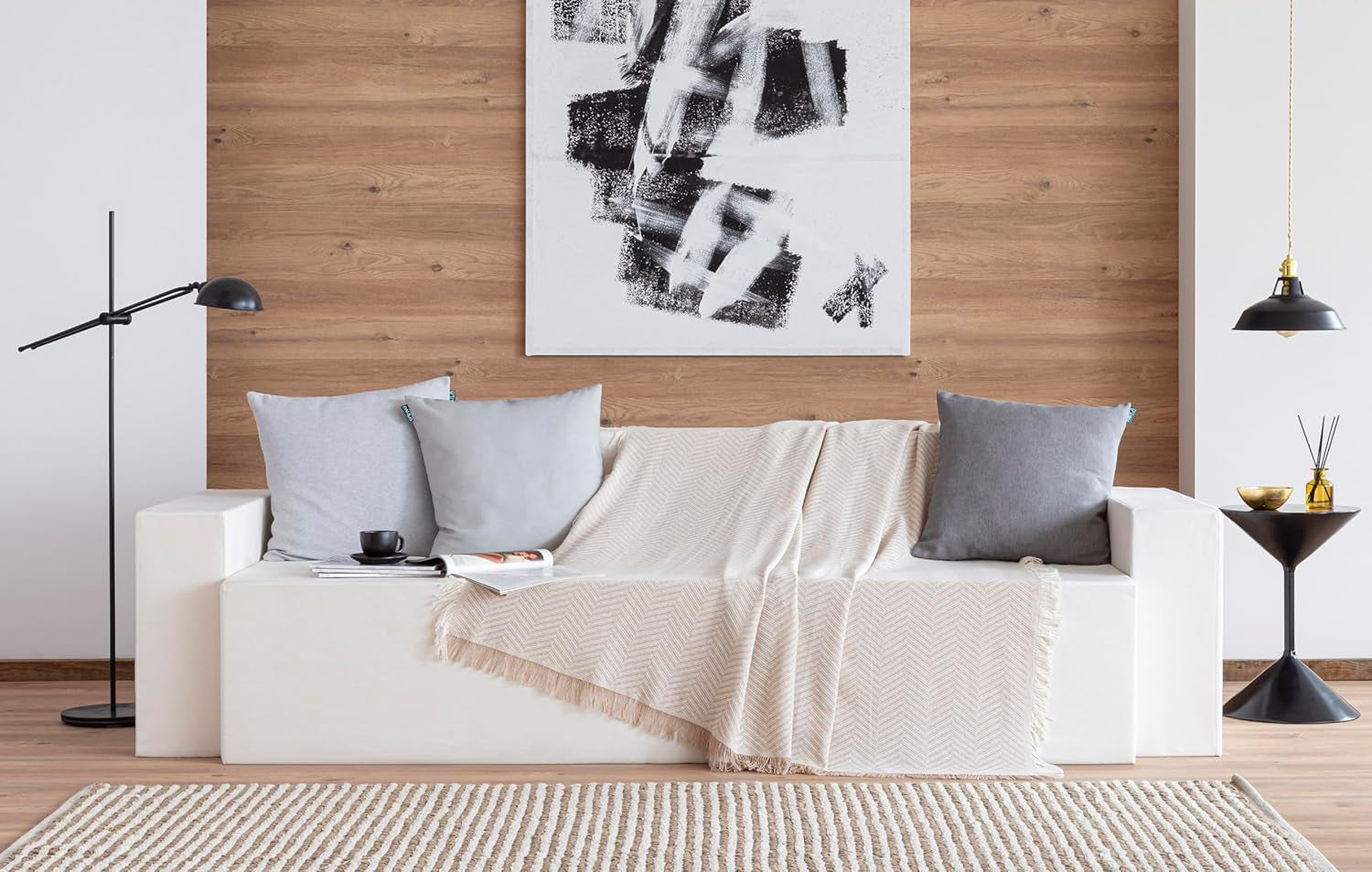 Todocama multifunktionellt överkast, överkast, överkast, sofföverdrag, jarapas, fiskbensmönster (230 X 260 Cm, sandbeige). Sängar och filtar Besuche den Todocama-Store