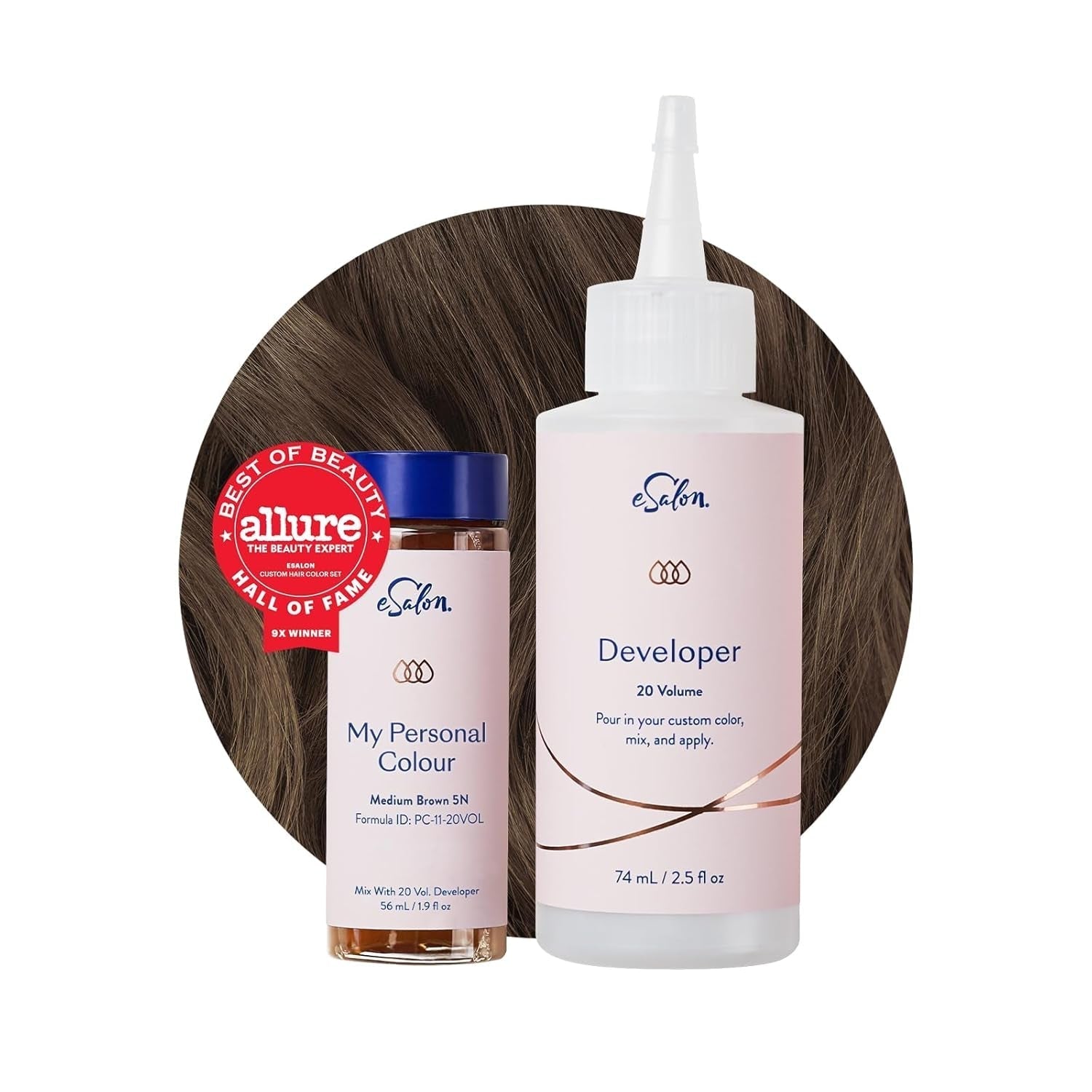 Permanent hårfärgningsset 100 % grå täckning Hemfärgning 0 % Ammoniak Hårfärger Flerdimensionella hårfärger Professionella hårfärger Naty Shop Hårfärgning Medium Brun 5N