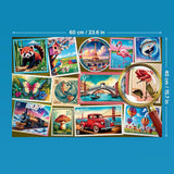 Trefl - Easypiece Pussel : Frimärken - 300 bitar - Stora bitar, Enkelt pussel, För vuxna och barn över 10 år Puzzle Naty Shop
