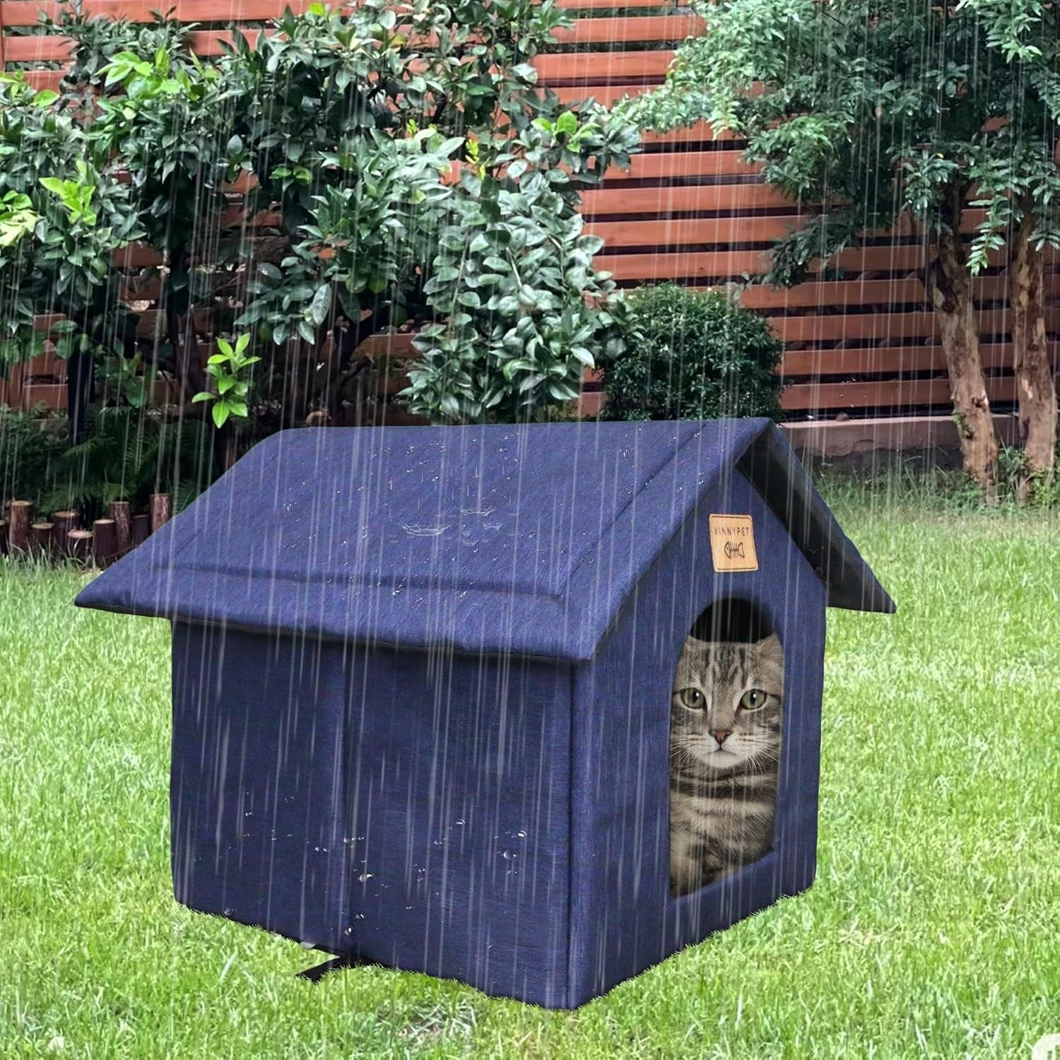 Katzenhaus Für Draußen Winterfest Wasserdicht Wetterfester Katzenhöhle Haustierhaus mit Katzenmatte Varm Hundehöhle Waschbar Hundehaus Tierheim Für Streuner Haustiere 45x40x45