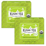 Kusmi Tea - Paket med 2 - Jasmine Green Tea - Ekologisk Jasmine Green Tea Blend - 100 % ekologiskt grönt te - Kan konsumeras varmt eller kallt - 2X20 tepåsar
