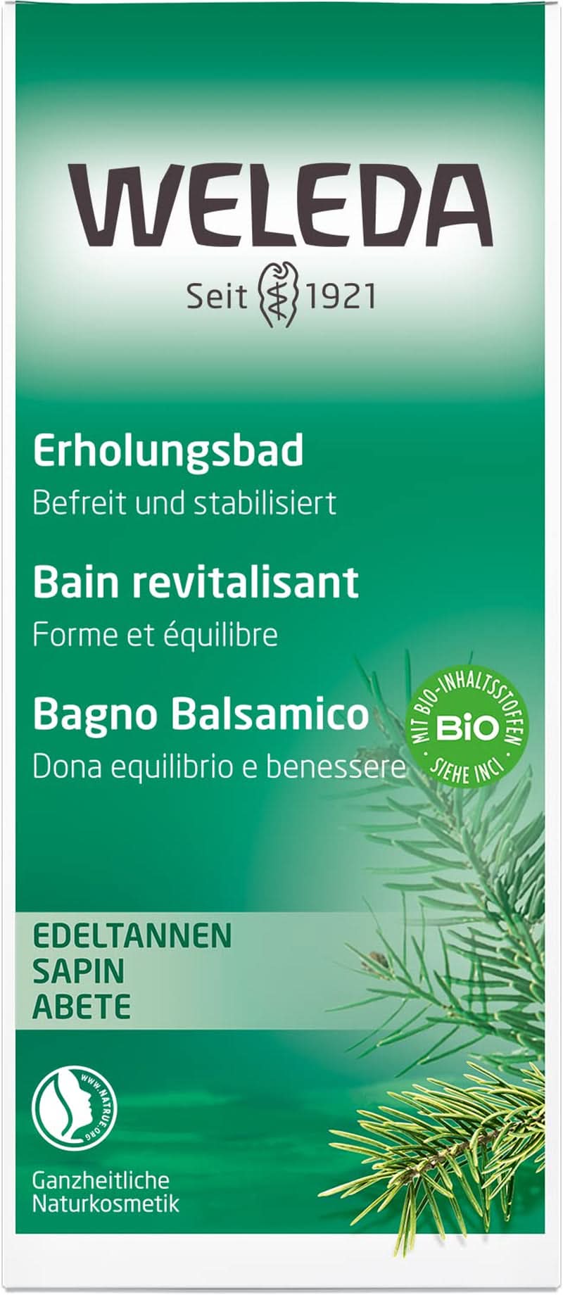 WELEDA, naturlig kosmetika Ekologisk badessens med eteriska oljor av gran och silvergran för avkoppling och vård, badtillsats för inre styrka, 200 ml Dusch och bad Naty Shop
