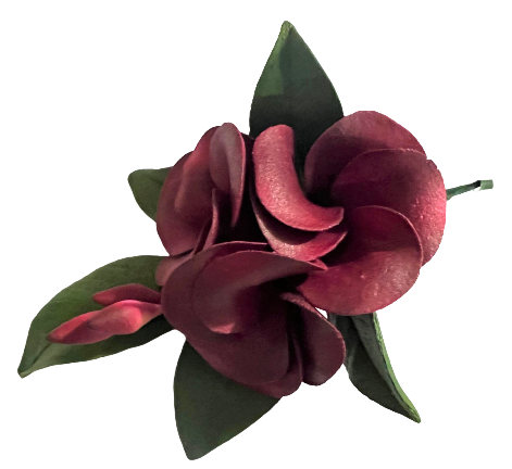 Sockerdekorationer, Bukett Plumeria vinröda blommor Nati Shop
