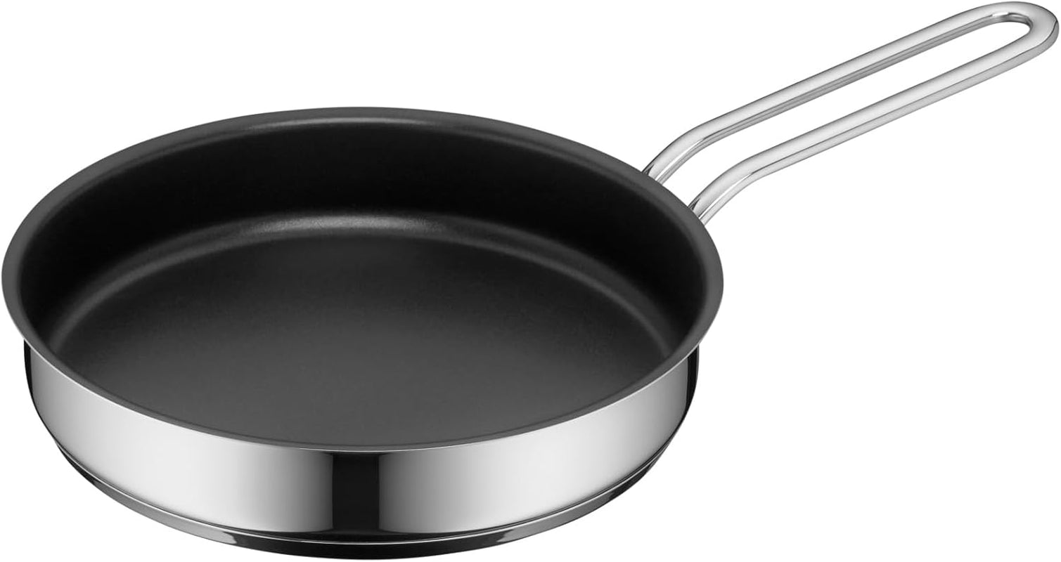 WMF Mini liten täckt stekpanna 18 cm, Cromargan i polerat rostfritt stål, induktion Grytor och kastruller Naty Shop Einzelpfanne