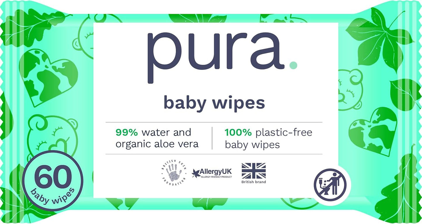 Miljövänliga engångsservetter för känslig babyhud 70 våtservetter (1 förpackning) 99 % vatten 100 % plastfri för känslig hud Eksembenägen nyfödd biologiskt nedbrytbar vegan