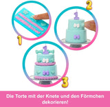 Barbie-festdocka oförpackad och tillbehör Födelsedagshusdjursserie 10 stjärnset för överraskningsfest inklusive färgskiftande effekt & tårtdekorationer JFG72