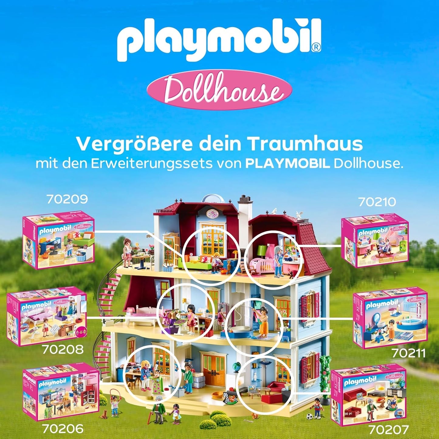 PLAYMOBIL Dollhouse 70209 Ungdomsrum med flickfigur och tillbehör, åldrarna 4+