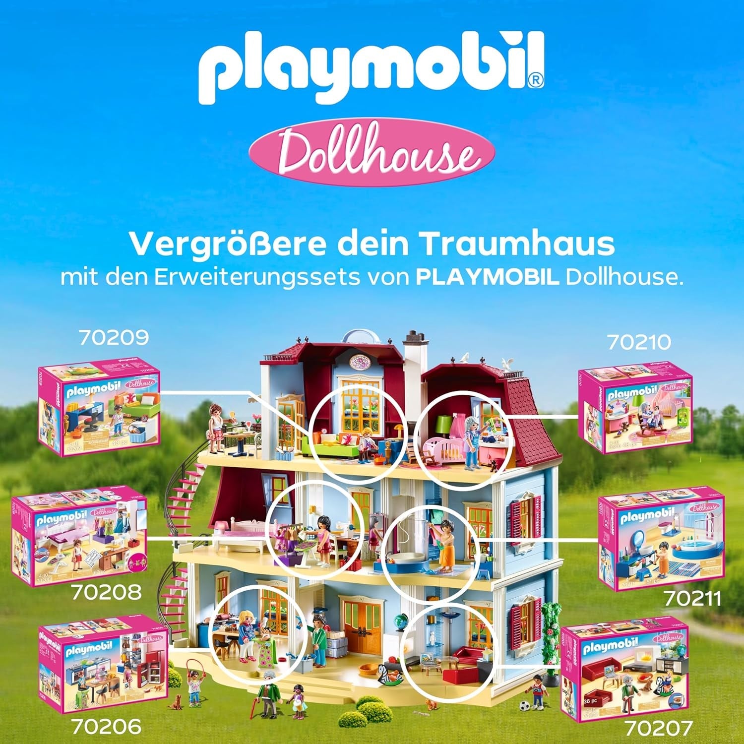 PLAYMOBIL Dollhouse 70209 Ungdomsrum med flickfigur och tillbehör, åldrarna 4+