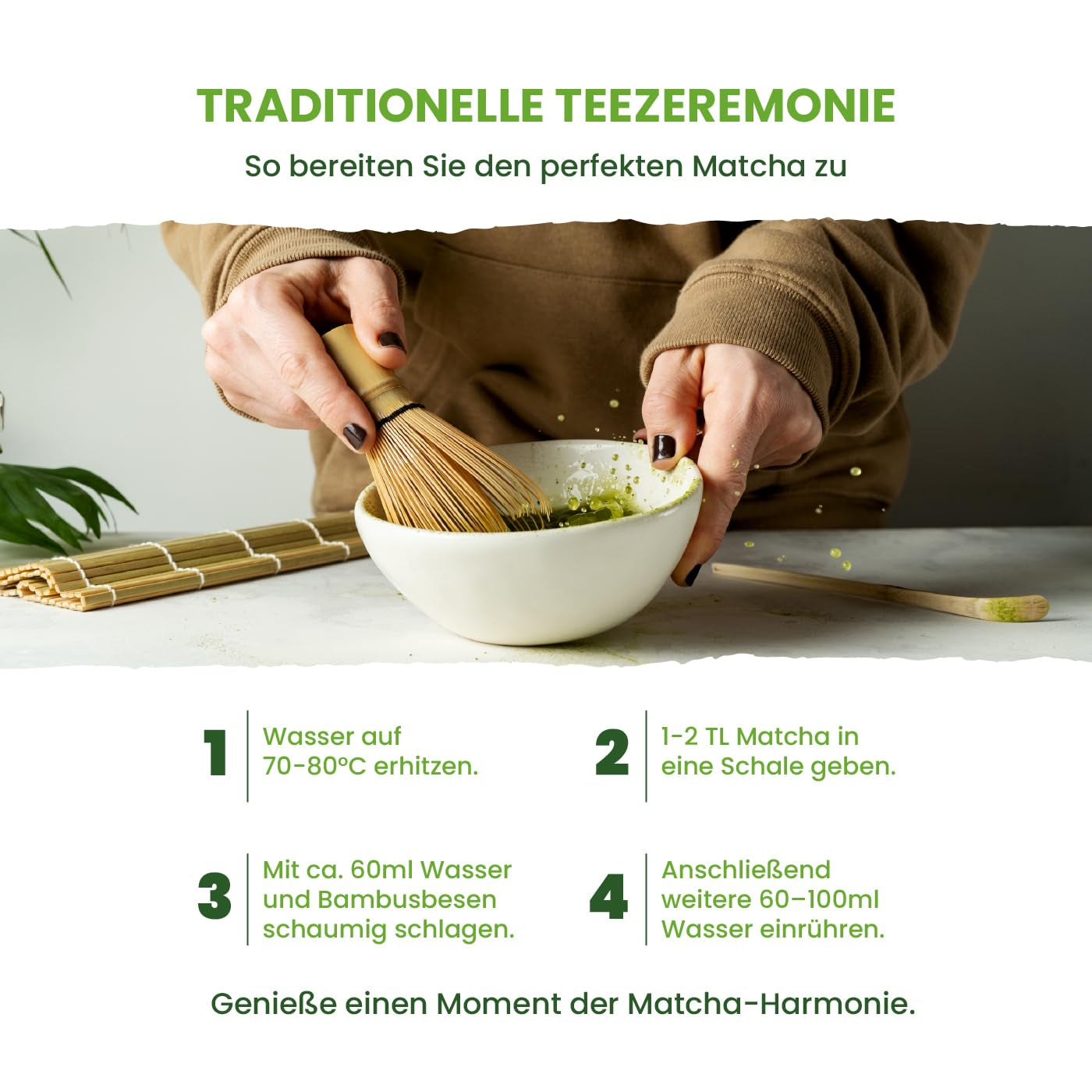 Monte Nativo Ceremonial Matcha Powder (40g) - perfekt för matcha te, lattes och smoothies - grönt te från Japan - ceremoniell kvalitet, i metalllåda - 100% ren, glutenfri, finmalen