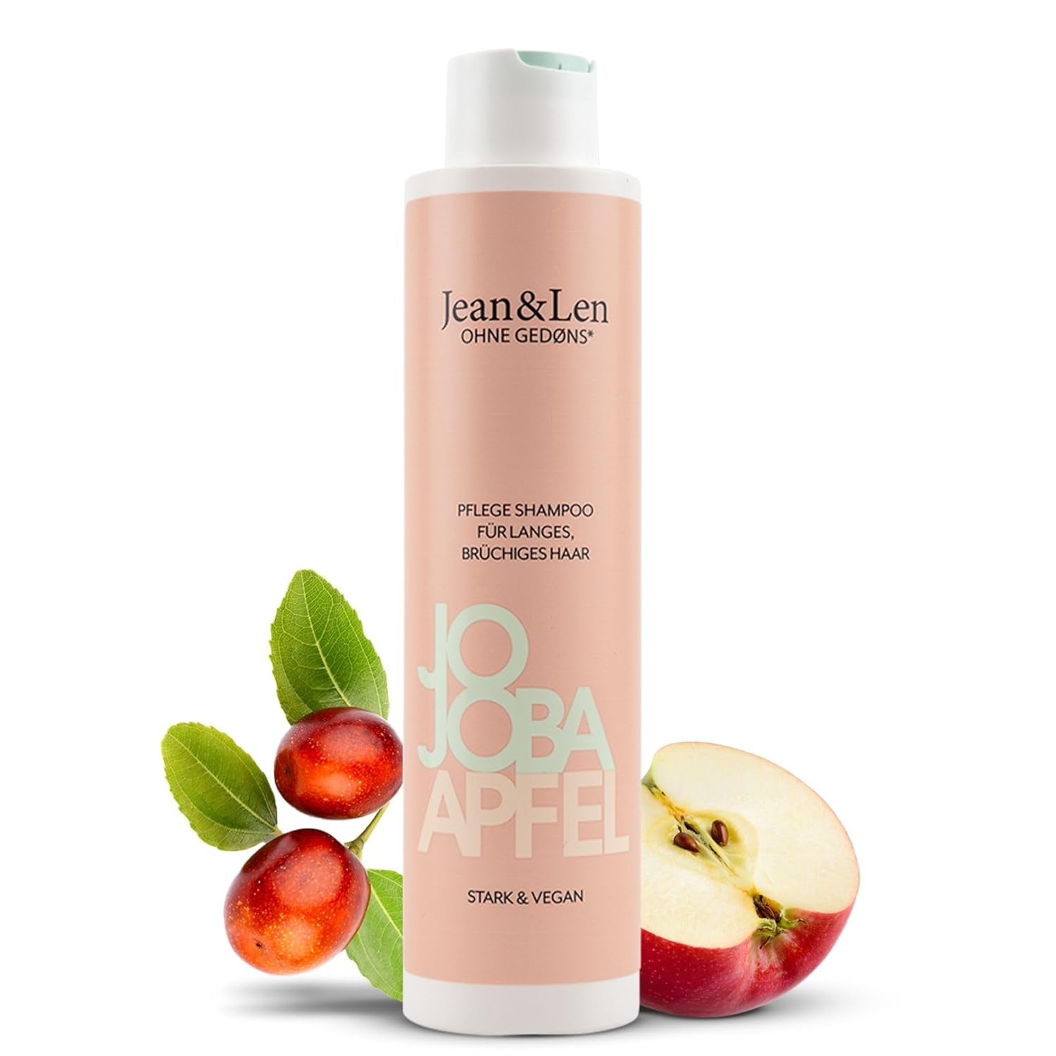 Jean & Len Care Shampoo Jojoba & Apple, ger näring åt långt och skört hår, 300 ml Dusch och bad Jean & Len 300 ml