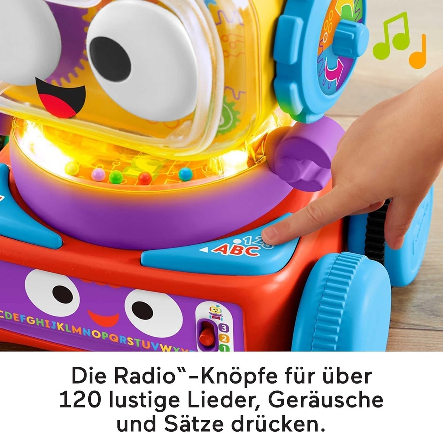 Fisher-Price 4-i-1 inlärningsrobot Linus för spädbarn och småbarn, leksak från 6 månader - tysktalande, HCK39 Baby Toys Naty Shop