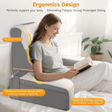 Stor läskudde med avtagbart nackstöd och armstöd, ryggkudde till sängen, ergonomisk ryggkudde med arm, ficka och tvättbart överdrag för läsning och tv-tittande.