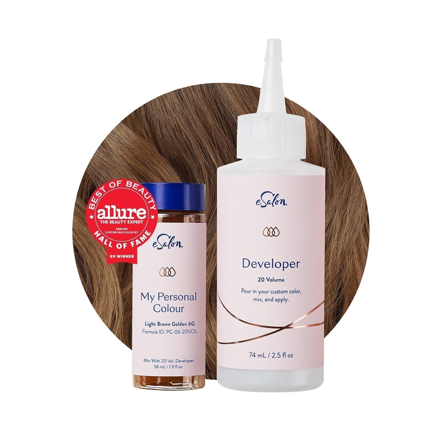 Permanent hårfärgningsset 100 % grå täckning Hemfärgning 0 % ammoniak Hårfärger Multidimensionella hårfärger Professionella hårfärger Naty Shop Hårfärgning Ljusbrun Guld 6G