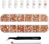 Beadsland 2500st Glas Nailart Strasssteine ​​​​Kristall Flatback Edelsteine ​​​​Runde, ​​Für Handwerk Gemischt 8 Größen SS4 ~ SS30 Mit Picking Pinzette Und Stift (Kristall Weiss)