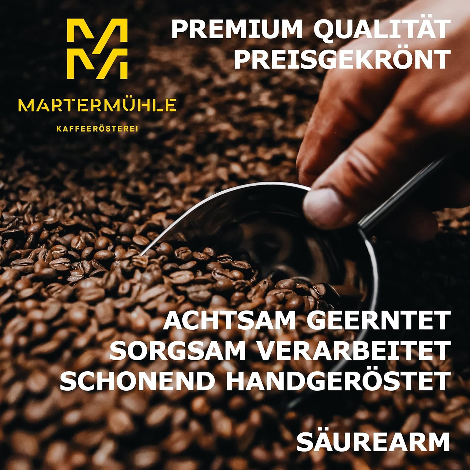Martermühle Café Crème Kaffeebohnen 500g mittelkräftig I Arabica I Smaker: Brauner Zucker, Haselnuss, Schokolade I Ganze Kaffeebohnen schonend geröstet, säurearm