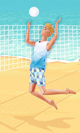 Steffi Love Beach Kevin, Kevin i baddräkt med T-shirt och volleyboll, fullt rörlig, 30 cm lekdocka, från 3 år, vita Naty Shop Dolls