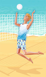 Simba Steffi Love Beach Kevin Doll, Kevin i baddräkt med t-shirt och volleyboll, helt ledad, 30 cm, 3+