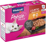 Vitakraft Poésie Délice, Country Selection, Nassfutter Katze, Katzennassfutter Gelee, med kyckling, med nötkött (1 paket med 6x 85g)