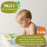 - Ökologische Diadeln, Größe 2 (3-6 kg) – natürlicher Ursprung, ohne Schadstoffe – 12 Stunden trocken, extrem saugfähig – hermestellung in Frankreich – 150 Einwegdiadeln – Packung 1 Month