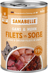 Sanabelle Gourmet våtmat i gryta med gås och kyckling | 6 x 380g | 2,28 kg