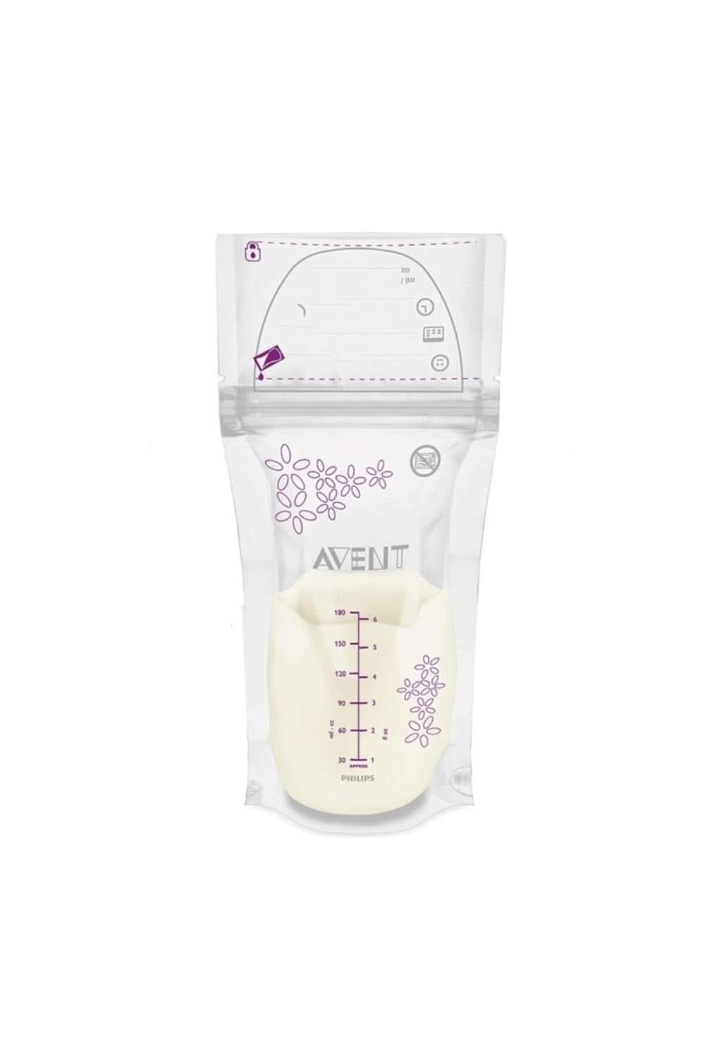 Philips Avent bröstmjölkspåse 180 ml för förvaring och frysning av bröstmjölk, SCF603/25, försteriliserad, 25 delar Tillbehör Mat och amning Bebe Naty Shop
