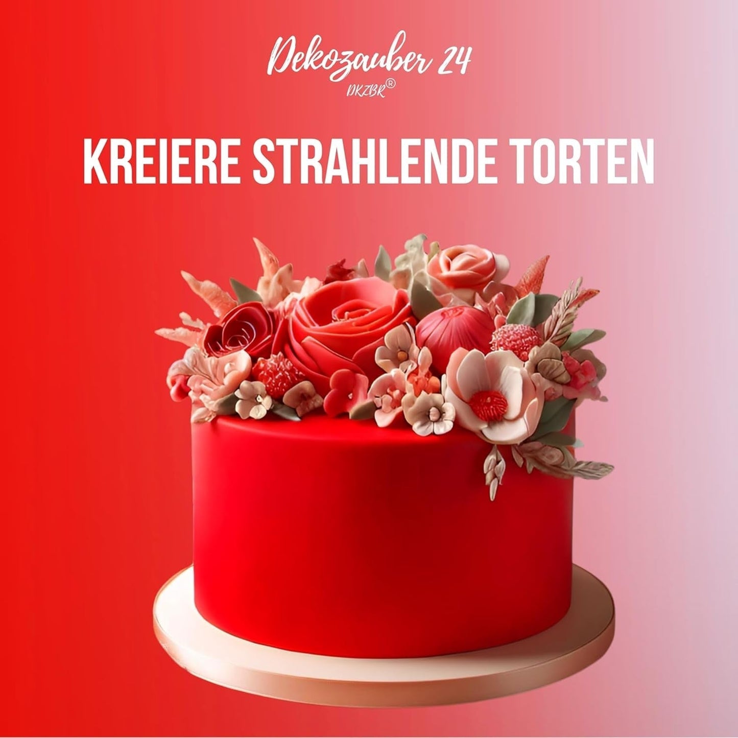 Dekozauber 24 röd matfärg, gel, 30 g, vegansk, sockerfri, högkoncentrerad, röd matfärg för fondant, smörkräm, drycker och mer