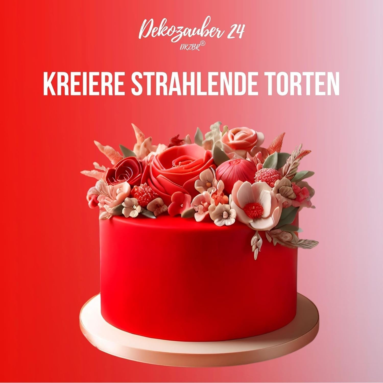 Dekozauber 24 röd matfärg, gel, 30 g, vegansk, sockerfri, högkoncentrerad, röd matfärg för fondant, smörkräm, drycker och mer