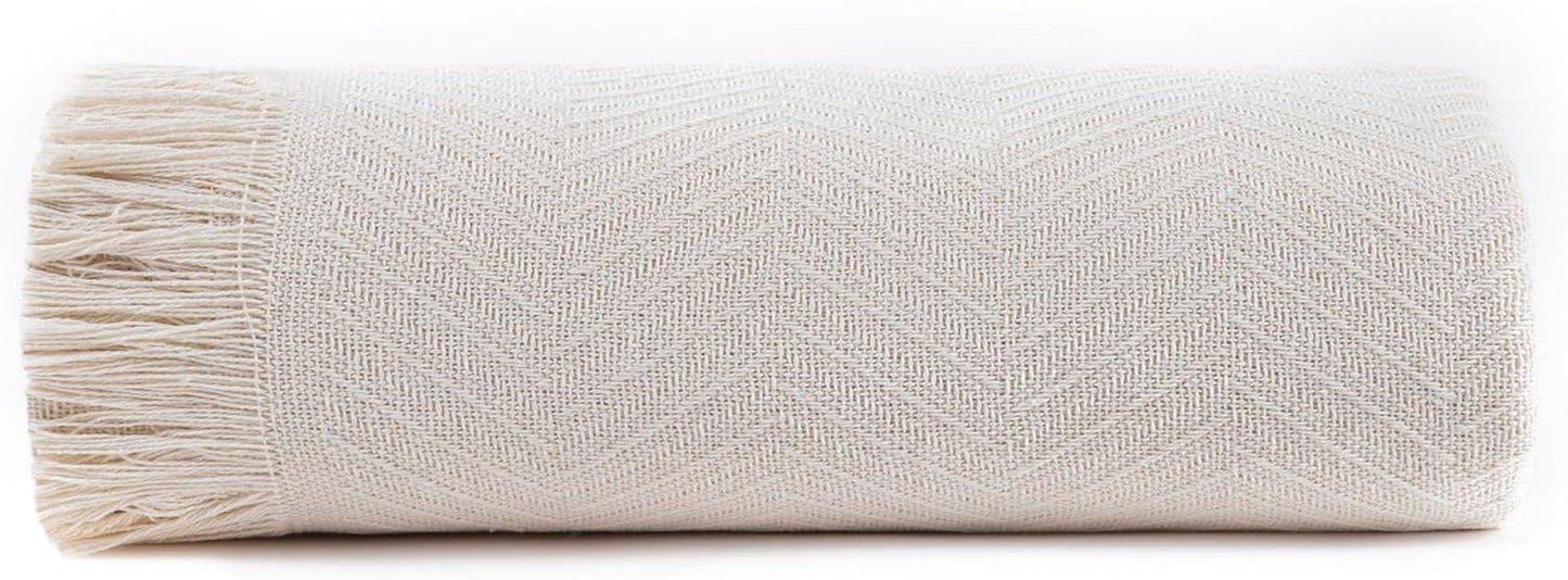 Todocama multifunktionellt överkast, överkast, överkast, sofföverdrag, jarapas, fiskbensmönster (230 X 260 Cm, sandbeige). Sängar och filtar Besuche den Todocama-Store Krämfärg 230 X 260 Cm