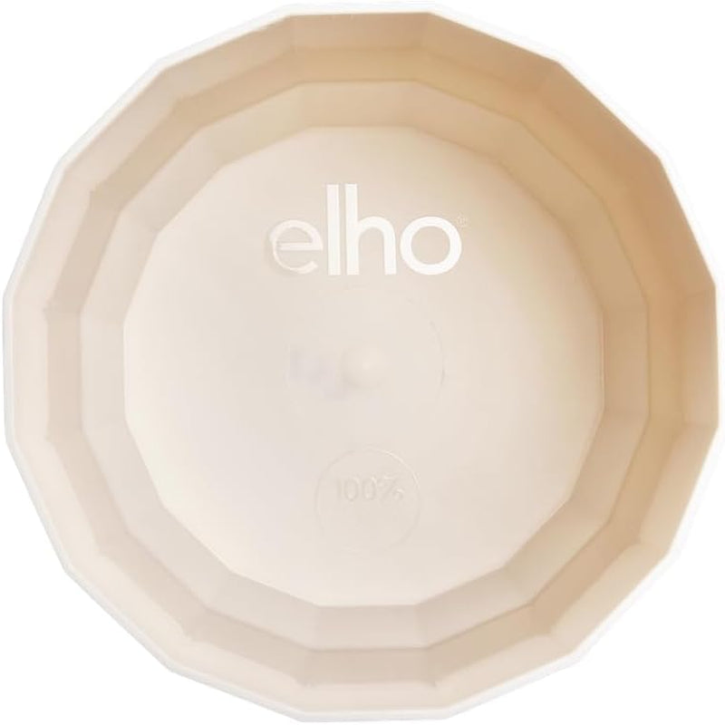 Rund kruka elho Facet 23cm - för inomhusbruk - 100% återvunnen plast - Ø 22,7 x H 20,4 cm - Rosa/Mandelrosa