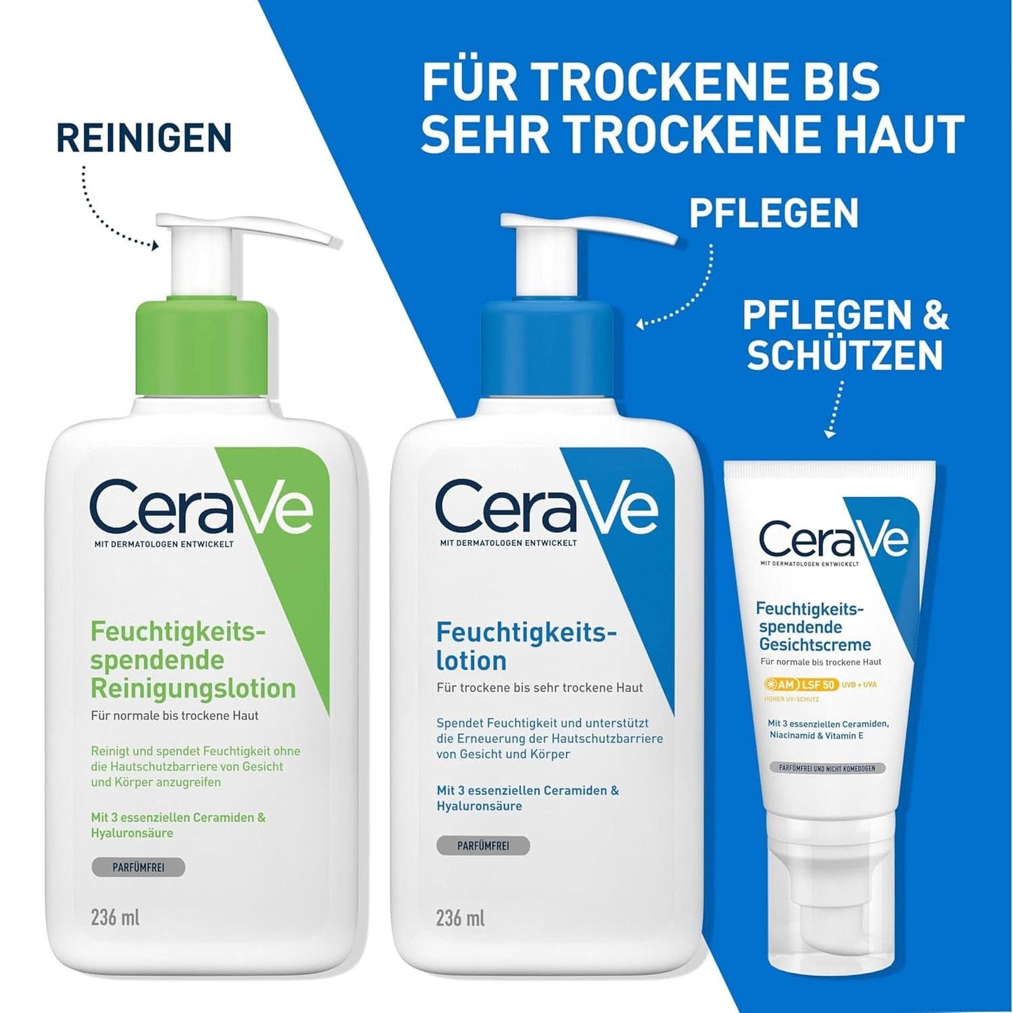 Cerave bodylotion med doseringspump, lämplig för atopisk dermatit och torr eller mycket torr hud, 236 ml Kosmetika och skönhet Naty Shop