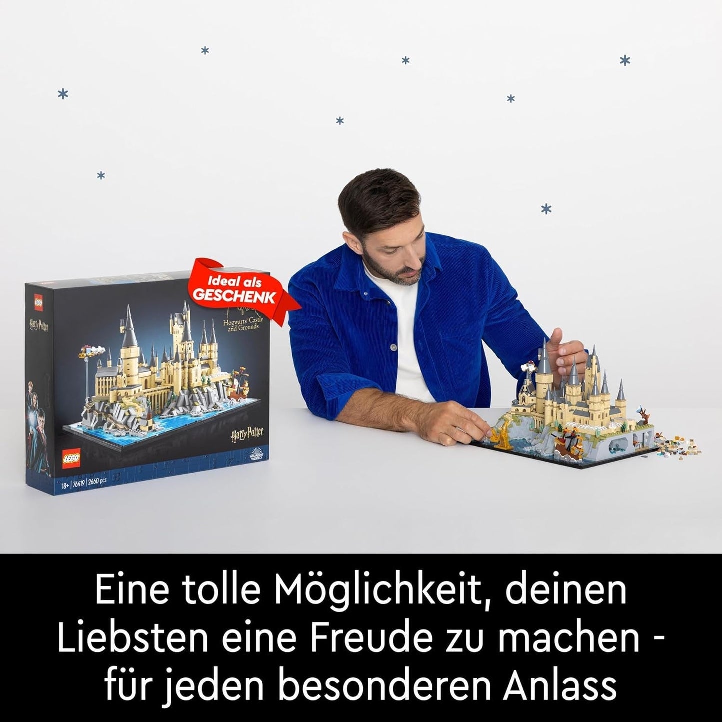 Hogwarts slott LEGO Harry Potter med slottsvingar - vuxensamlingsset inklusive huvudtorn och astronomiskt torn, hemligheternas kammare och arkitektminifigur - present till kvinnor - 76419 Byggset Besuche den LEGO-Store