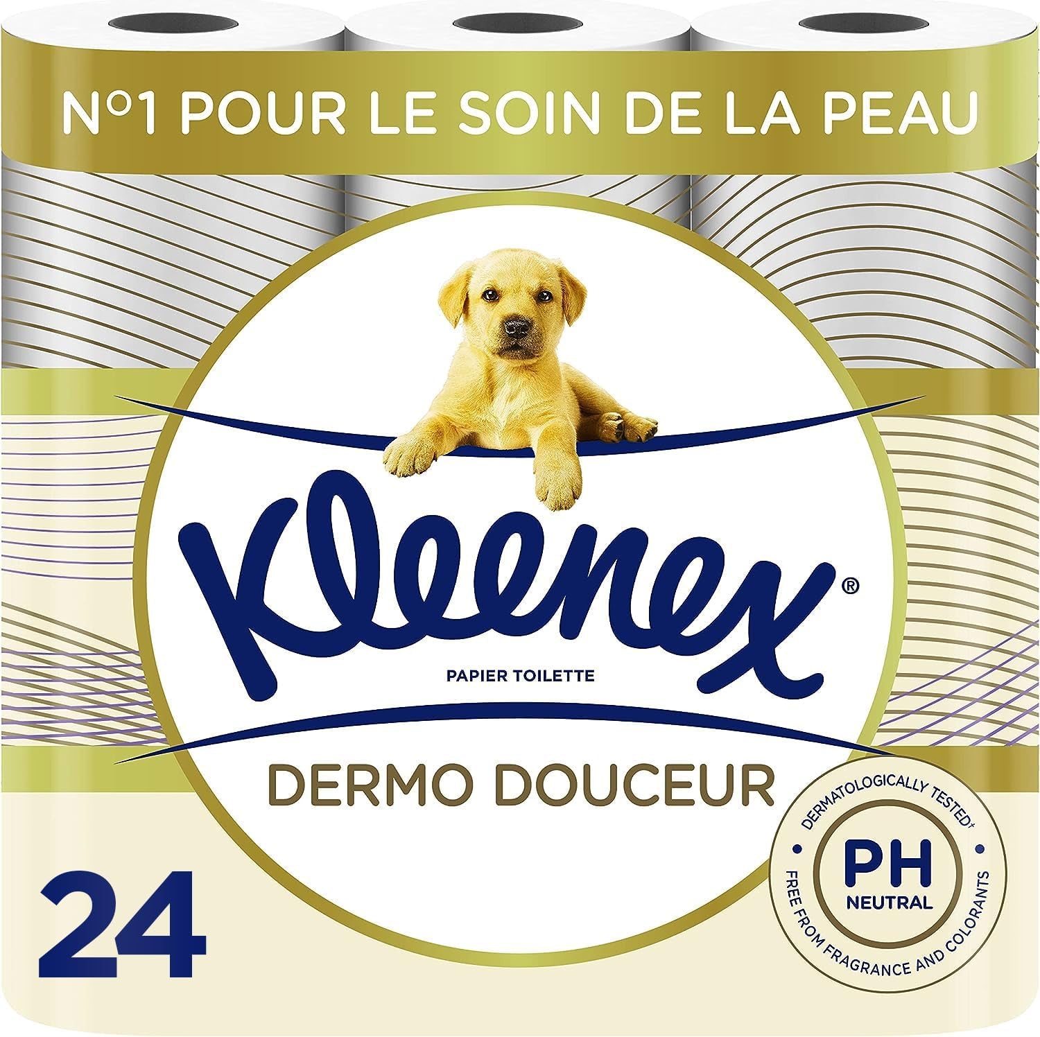 KLEENEX Dermo Douceur 4230420 Toalettpapper, 24 rullar (4 X 6 rullar) vitt, 24 Unité (Lot Of 6)