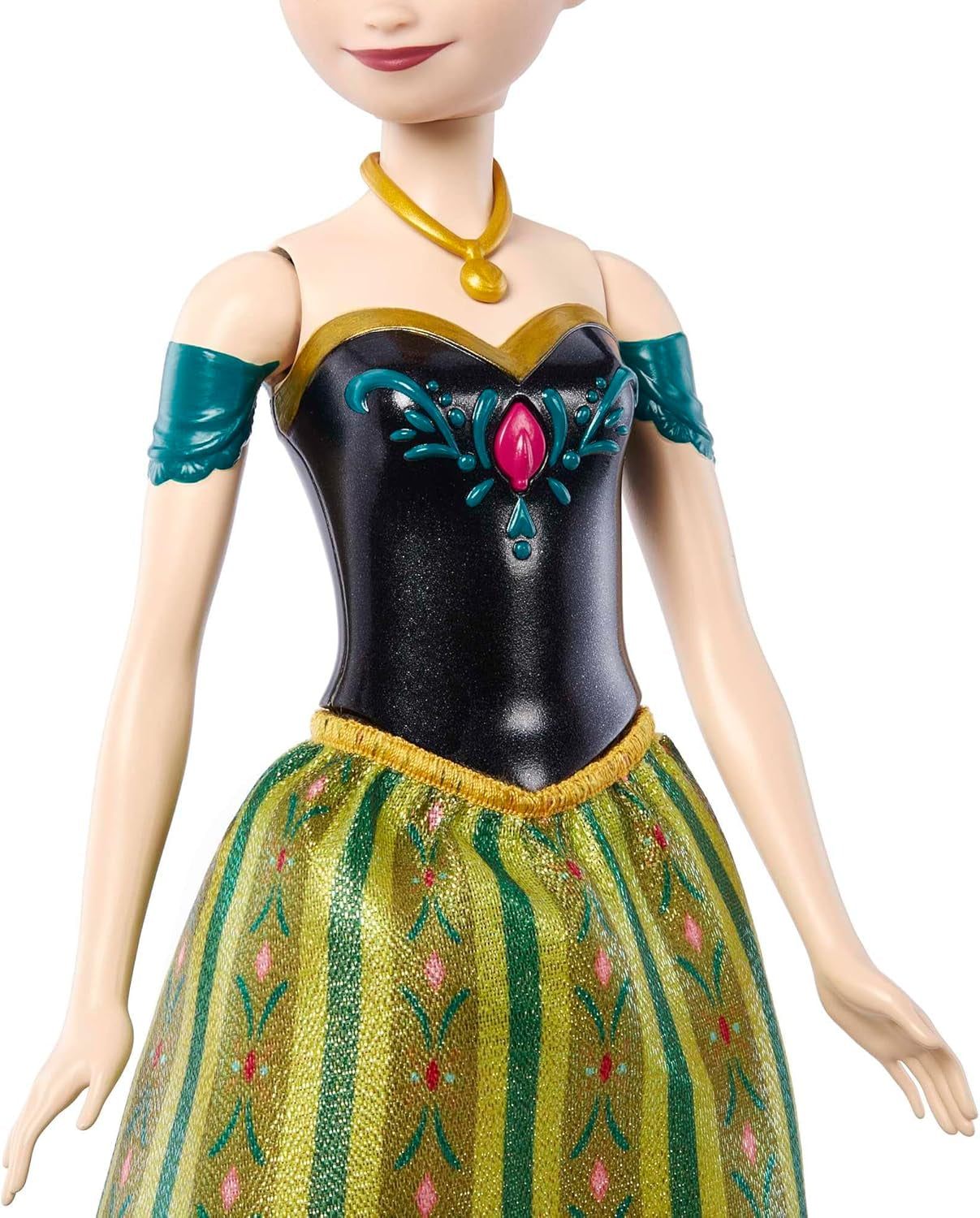 Mattel Disney Frozen Singing Anna Doll - 30 Seconds Song Snippet, Classic Castle Outfit, Avtagbar mjuk kjol, Kambart hår, For Kids Ages 3+, tysk version, HMG41
