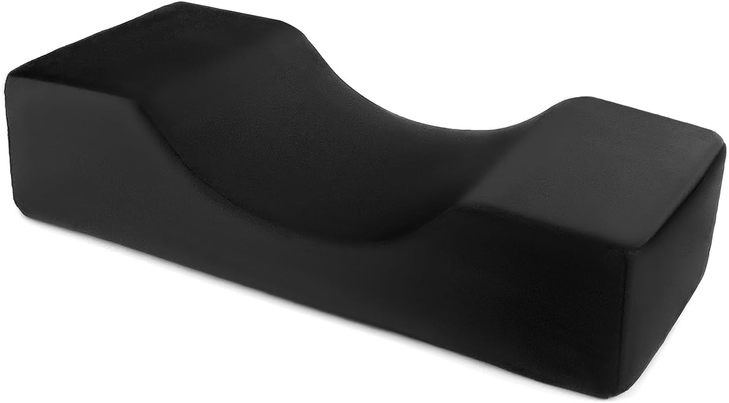QWORK® Ögonfransskudde, U-formad skönhetssminkkudde, Ergonomisk ögonfranskudde för förlängning, Memory Foam Ögonfranskudde för skönhetssalong hemmabruk (svart) Cervikala ortopediska kuddar Naty Shop