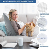 Justerbar kilkudde, läskudde av högdensitetsskum med nackrulle för säng och soffa, ergonomisk sängkil för sömnrefluxapné, benkudde, ryggkudde för läsning, spel eller tv-tittande